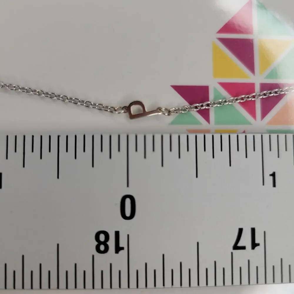 Sterling Silver Letter P Initial Necklace Side MINI Small Tiny Dainty Little 925